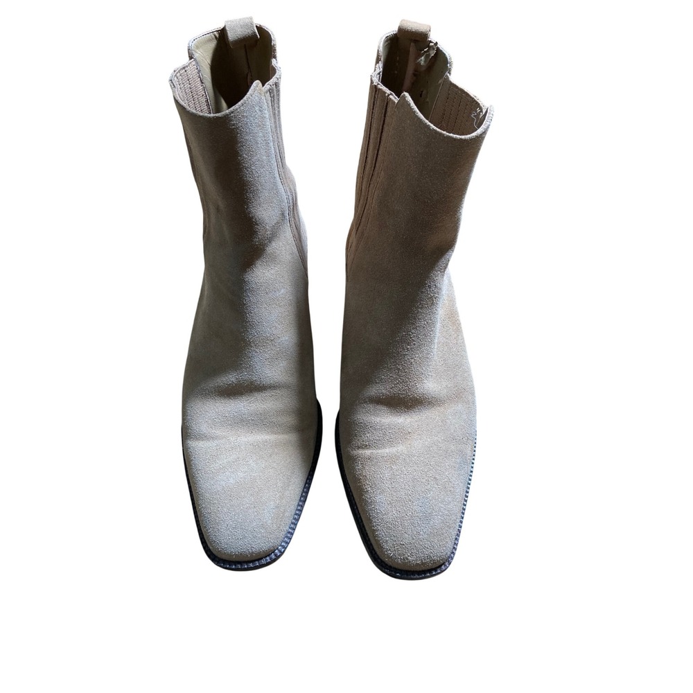 Talbots Richel2 Camel Suede Square Toe Chelsea Ankle Boots Mens 9 B Brazil